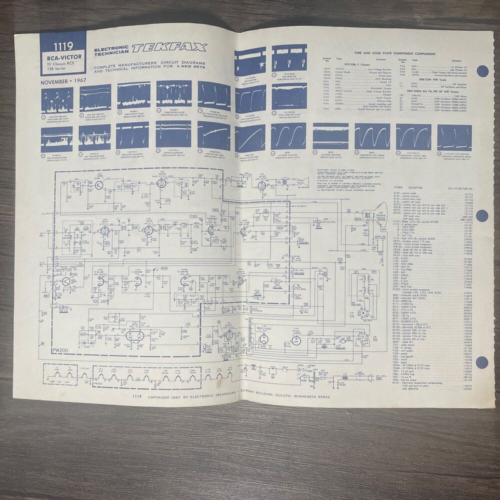 Tekfax Television Circuit Diagram RCA Victor TV Art 1967 Electronic Tech
